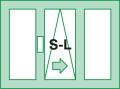 TS03 - Three sashes – LH central sliding sash and  two fixed sashes